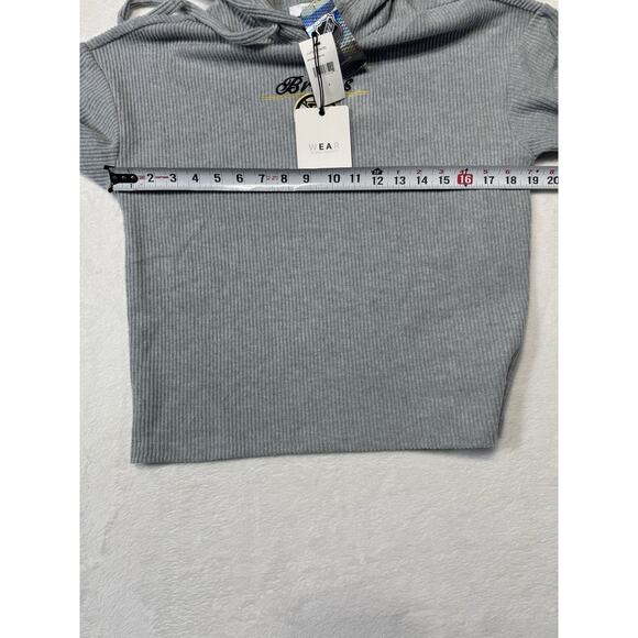 Wear By Erin Andrew’s Boston Bruins Logo Silver Knit Sweater Hoodie Sz S/P NWT - Picture 5 of 6